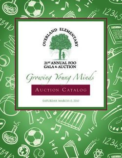 Growing Young Minds AUCTION CATALOG - SATURDAY, MARCH 13, 2010 - Friends of Overland