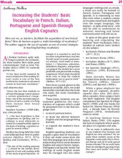 Increasing the Students' Basic Vocabulary in French, Italian, Portuguese and Spanish through English Cognates - Ludolinguistica