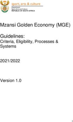 Mzansi Golden Economy (MGE) Guidelines: Criteria, Eligibility, Processes & Systems 2021/2022 Version 1.0 - Sport and Recreation South Africa
