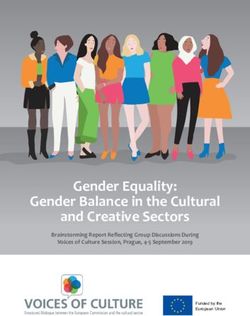 Gender Equality: Gender Balance in the Cultural and Creative Sectors - Brainstorming Report Reflecting Group Discussions During Voices of Culture ...