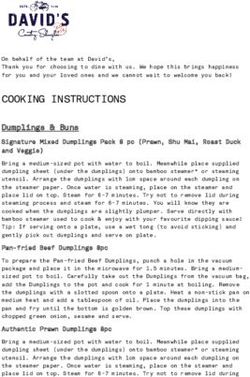 COOKING INSTRUCTIONS Dumplings & Buns - David's