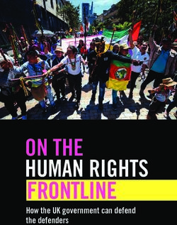 ON THE HUMAN RIGHTS FRONTLINE - How the UK government can defend the defenders - Amnesty ...