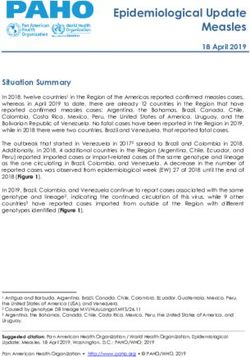 EPIDEMIOLOGICAL UPDATE MEASLES - 18 APRIL 2019 - RELIEFWEB