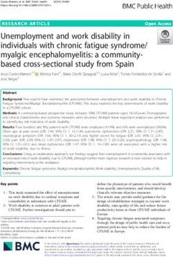 Unemployment and work disability in individuals with chronic fatigue syndrome/ myalgic encephalomyelitis: a communitybased cross-sectional study ...