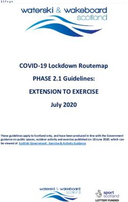 EXTENSION TO EXERCISE - COVID-19 Lockdown Routemap PHASE 2.1 Guidelines: Waterski ...