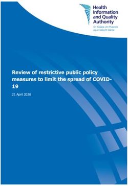 Review of restrictive public policy measures to limit the spread of COVID- 19 - 21 April 2020 - HIQA