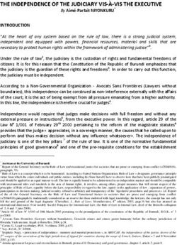 THE INDEPENDENCE OF THE JUDICIARY VIS-À-VIS THE EXECUTIVE