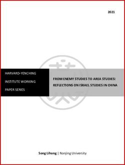 FROM ENEMY STUDIES TO AREA STUDIES: REFLECTIONS ON ISRAEL STUDIES IN CHINA 2021 - HARVARD-YENCHING INSTITUTE WORKING PAPER SERIES ...
