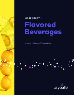 Flavored Beverages CASE STUDY - Results of Evaluation of Flavored Waters - Aryballe