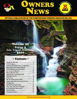 Owners news - Volume 39 Issue 3 2019 - KOA Owners Association