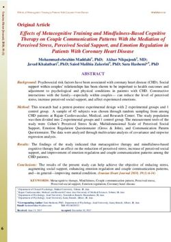 Effects of Metacognitive Training and Mindfulness-Based Cognitive Therapy on Couple Communication Patterns With the Mediation of Perceived Stress ...