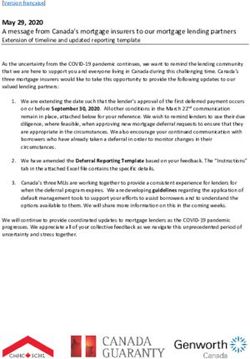 May 29, 2020 A message from Canada's mortgage insurers to our mortgage lending partners - AWS