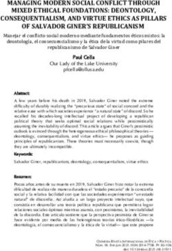 MANAGING MODERN SOCIAL CONFLICT THROUGH MIXED ETHICAL FOUNDATIONS: DEONTOLOGY, CONSEQUENTIALISM, AND VIRTUE ETHICS AS PILLARS OF SALVADOR GINER'S ...