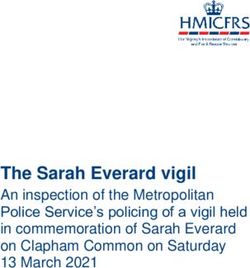 The Sarah Everard vigil - An inspection of the Metropolitan Police Service's policing of a vigil held in commemoration of Sarah Everard on Clapham ...