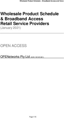 WHOLESALE PRODUCT SCHEDULE & BROADBAND ACCESS RETAIL SERVICE PROVIDERS - (JANUARY 2021) - OPTICOMM