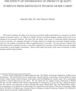 THE EFFECT OF INFORMATION ON PRODUCT QUALITY: EVIDENCE FROM RESTAURANT HYGIENE GRADE CARDS