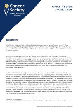 Position Statement Diet and Cancer