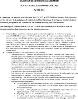 SIMBA RUN CONDOMINIUM ASSOCIATION BOARD OF DIRECTORS CONFERENCE CALL