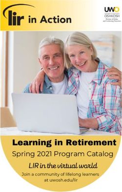 Learning in Retirement - Spring 2021 Program Catalog Join a community of lifelong learners - UW Oshkosh