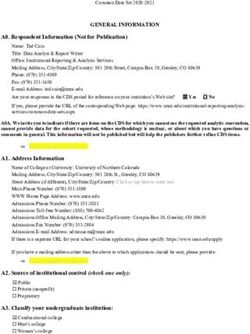 A0. Respondent Information (Not for Publication) - University of Northern Colorado
