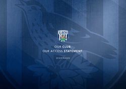 OUR CLUB. OUR ACCESS STATEMENT - 2018/9 SEASON - West Bromwich Albion