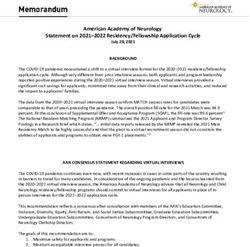 American Academy of Neurology Statement on 2021-2022 Residency/Fellowship Application Cycle