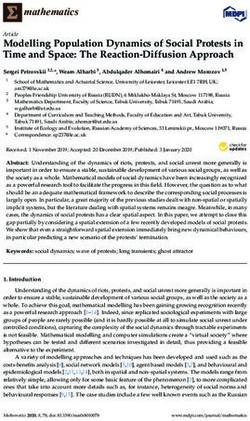 Modelling Population Dynamics of Social Protests in Time and Space: The Reaction-Diffusion Approach - MDPI