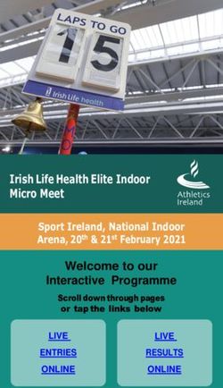 Irish Life Health Elite Indoor Micro Meet - Welcome to our Interactive Programme Sport Ireland, National Indoor Arena, 20th & 21st February 2021 ...