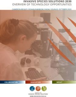 INVASIVE SPECIES SOLUTIONS 2030 - OVERVIEW OF TECHNOLOGY OPPORTUNITIES CAMERON BEGLEY, ROHAN RAINBOW, FAISAL YOUNUS, OCTOBER 2020