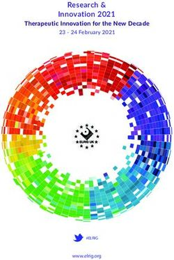 Research & Innovation 2021 - Therapeutic Innovation for the New Decade 23 - 24 February 2021 - ELRIG