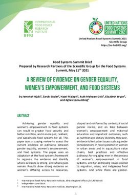 Food Systems Summit Brief - Prepared by Research Partners of the Scientific Group for the Food Systems