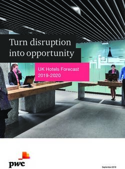 TURN DISRUPTION INTO OPPORTUNITY - UK HOTELS FORECAST 2019-2020 - PWC
