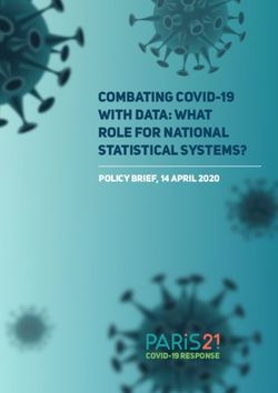 Combating covid-19 with data: what role for National statistical systems? - policy brief, 14 april 2020 - Paris21