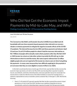 Who Did Not Get the Economic Impact Payments by Mid-to-Late May, and Why?