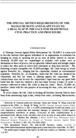 THE SPECIAL MOTION REQUIREMENTS OF