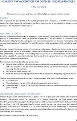 CONSENT FOR VACCINATION FOR COVID-19: GUIDING PRINCIPLES - HSE