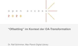 "Offsetting" im Kontext der OA-Transformation - Dr. Ralf Schimmer, Max Planck Digital Library - ESAC Initiative