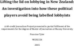 Requirements for the degree of Master of Journalism at Massey University 2015