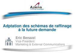 Adptation des schémas de raffinage à la future demande - Eric Benazzi Vice-President Marketing & External Communications - Fondation Tuck