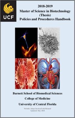 Master of Science in Biotechnology (Thesis) Policies and Procedures Handbook 2018-2019 - Burnett School of Biomedical Sciences College of ...