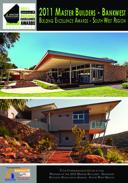 2011 Master Builders - Bankwest - Building excellence awards - south west region
