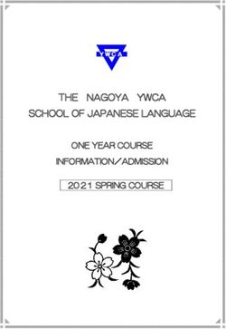 THE NAGOYA YWCA SCHOOL OF JAPANESE LANGUAGE ONE YEAR COURSE INFORMATION ADMISSION 20２1 SPRING COURSE