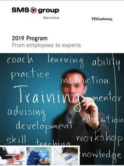 2019 Program From employees to experts - SMS group