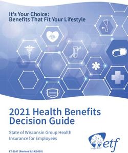 2021 Health Benefi ts Decision Guide - It's Your Choice: Benefi ts That Fit Your Lifestyle - Wisconsin Department ...