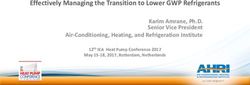 Effectively Managing the Transition to Lower GWP Refrigerants - Karim Amrane, Ph.D. Senior Vice President Air-Conditioning, Heating, and ...