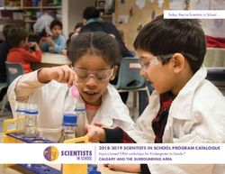 2018-2019 SCIENTISTS IN SCHOOL PROGRAM CATALOGUE - Inquiry-based STEM workshops for Kindergarten to Grade 7 - Today, they're Scientists in School ...