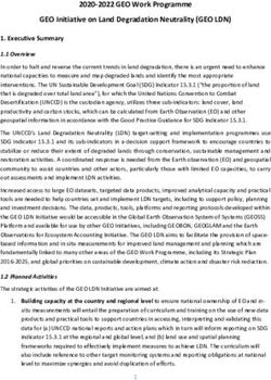 2020-2022 GEO Work Programme GEO Initiative on Land Degradation Neutrality (GEO LDN)