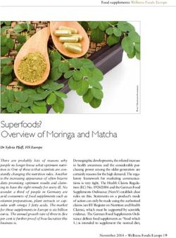 Superfoods? Overview of Moringa and Matcha
