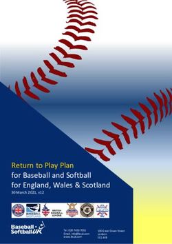 Return to Play Plan for Baseball and Softball for England, Wales & Scotland - 30 March 2021, v12