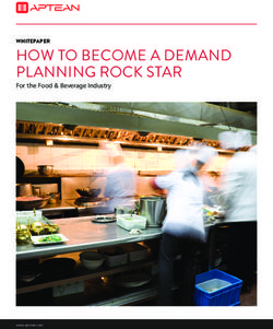 HOW TO BECOME A DEMAND PLANNING ROCK STAR - WHITEPAPER For the Food & Beverage Industry